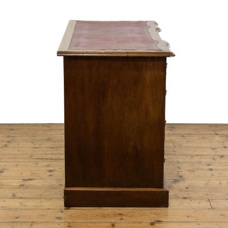 antiker Edwardian Schreibtisch mit Kneehole und Lederplatte