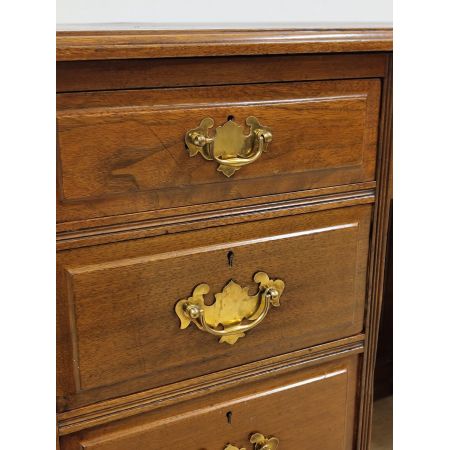 Schöner edwardianischer Schreibtisch aus Walnussholz und Mahagoni