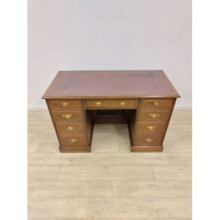 Schöner edwardianischer Schreibtisch aus Walnussholz und Mahagoni