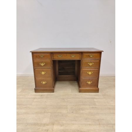 Schöner edwardianischer Schreibtisch aus Walnussholz und Mahagoni