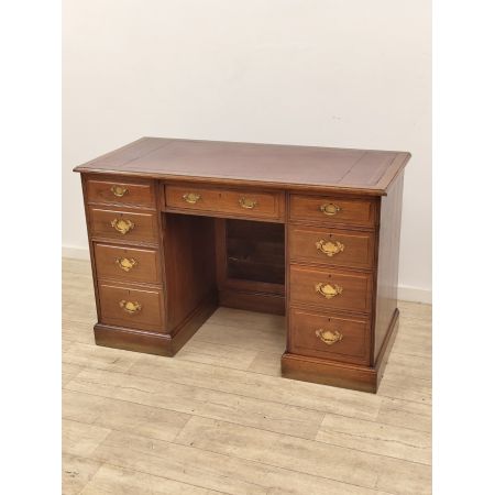 Schöner edwardianischer Schreibtisch aus Walnussholz und Mahagoni