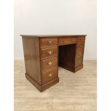 Schöner edwardianischer Schreibtisch aus Walnussholz und Mahagoni