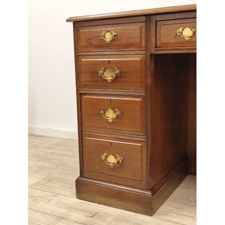 Schöner edwardianischer Schreibtisch aus Walnussholz und Mahagoni