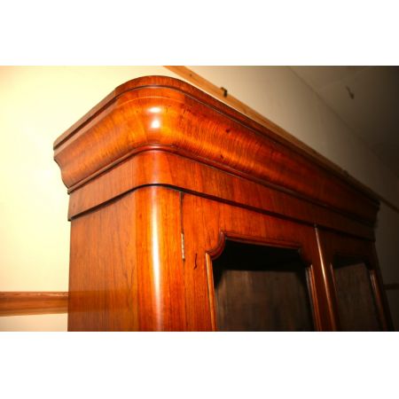 Antiker Viktorianischer Bücherschrank mit Sekretär aus Nussbaumholz