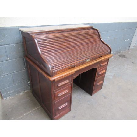 Eleganter Eichenschreibtisch mit Rollklappe, hergestellt von Angus Makers