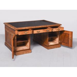 Schöner spätviktorianischer Schreibtisch / Partnersdesk aus Walnussholz, aus der Zeit um 1880