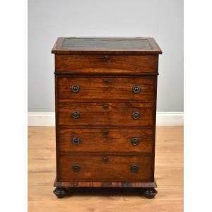 Hochwertiger Regency Davenport aus Rosenholz mit Lederplatte
