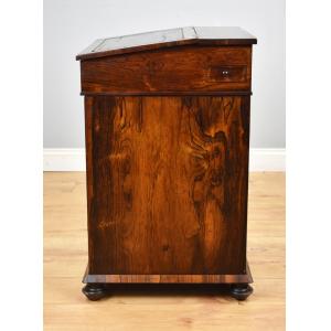 Hochwertiger Regency Davenport aus Rosenholz mit Lederplatte