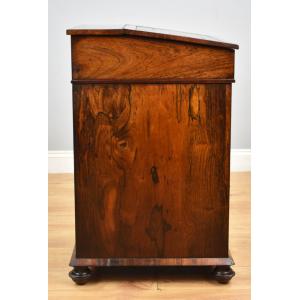 Hochwertiger Regency Davenport aus Rosenholz mit Lederplatte