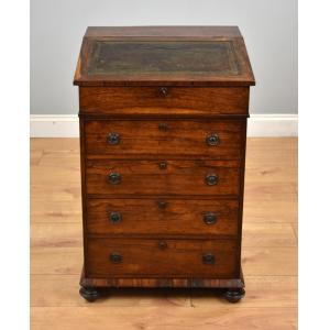 Hochwertiger Regency Davenport aus Rosenholz mit Lederplatte
