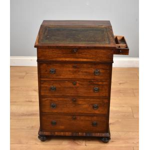 Hochwertiger Regency Davenport aus Rosenholz mit Lederplatte