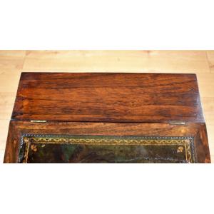 Hochwertiger Regency Davenport aus Rosenholz mit Lederplatte