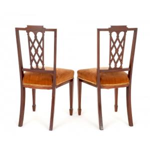 Ein Paar Sheraton Revival Stühle aus Mahagoni