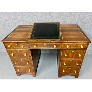 Schreibtisch / partnersdesk im Regency-Stil, gefertigt aus Rosenholz und mit Einlegearbeiten aus Buchsbaum