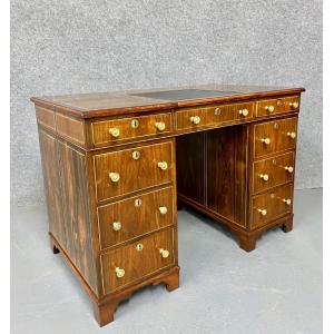 Schreibtisch / partnersdesk im Regency-Stil, gefertigt aus Rosenholz und mit Einlegearbeiten aus Buchsbaum