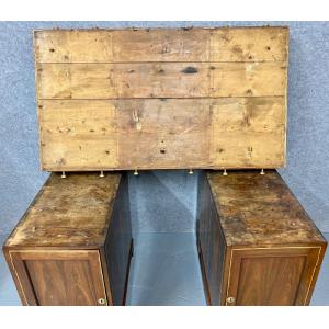 Schreibtisch / partnersdesk im Regency-Stil, gefertigt aus Rosenholz und mit Einlegearbeiten aus Buchsbaum