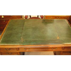 Antiker Viktorianischer Schreibtisch / pedestal partners desk aus Mahagoni