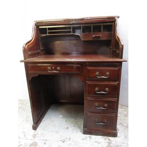 Schöner Roll-top Schreibtisch aus Mahagoni