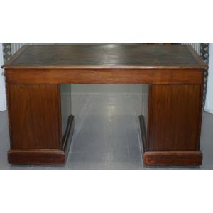 Antiker Hampton & Sons Schreibtisch / pedestal partners desk aus Mahagoni