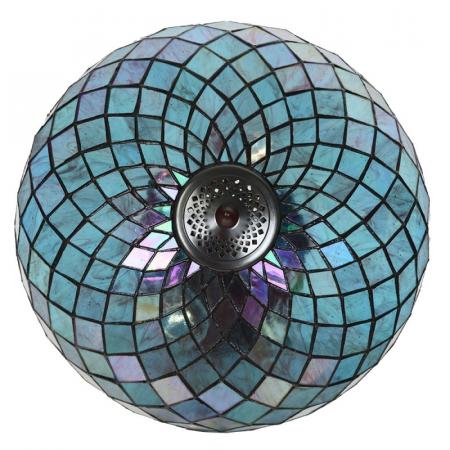 Clayre & Eef Tiffany Tischlampe Ø 40x61 cm Blau Glas Schreibtischlampe Tiffany