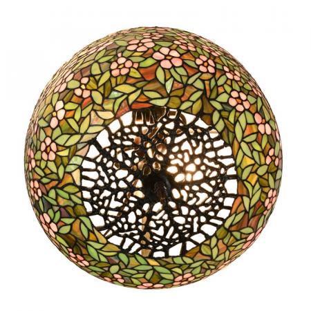 Clayre & Eef Tiffany Tischlampe Ø 46x72 cm Grün Rosa Glas Schreibtischlampe Tiffany