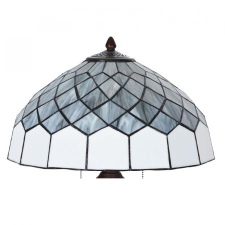 Clayre & Eef Tiffany Tischlampe Ø 40x58 cm Grau Glas Schreibtischlampe Tiffany