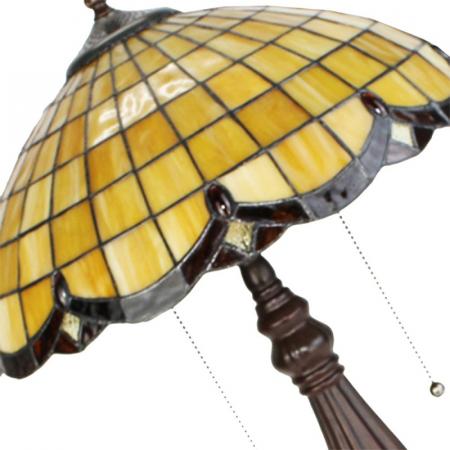 Clayre & Eef Tiffany Tischlampe Ø 41x57 cm  Gelb Glas Schreibtischlampe Tiffany