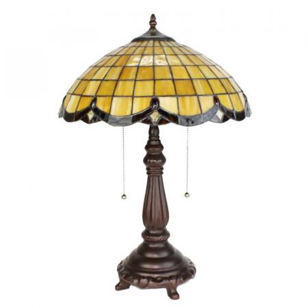 Clayre & Eef Tiffany Tischlampe Ø 41x57 cm  Gelb Glas Schreibtischlampe Tiffany