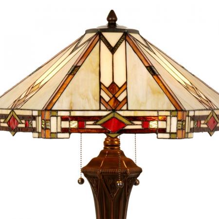 Clayre & Eef Tiffany Tischlampe 75 cm Beige Glas Schreibtischlampe Tiffany