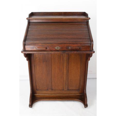 Antiker Edwardianischer Schreibtisch / Roll top desk aus Eiche von Lebus