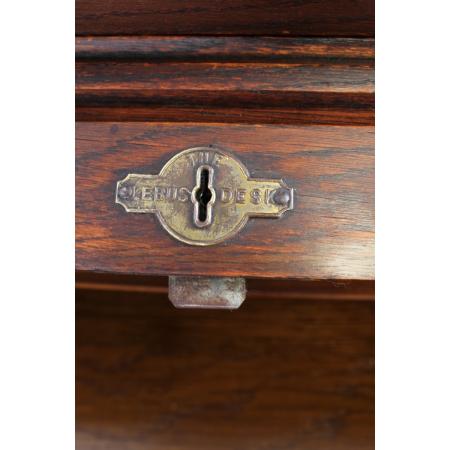 Antiker Edwardianischer Schreibtisch / Roll top desk aus Eiche von Lebus