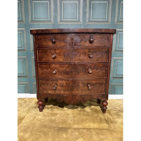 victorian bow front chest of two over three drawers