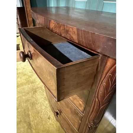 victorian bow front chest of two over three drawers