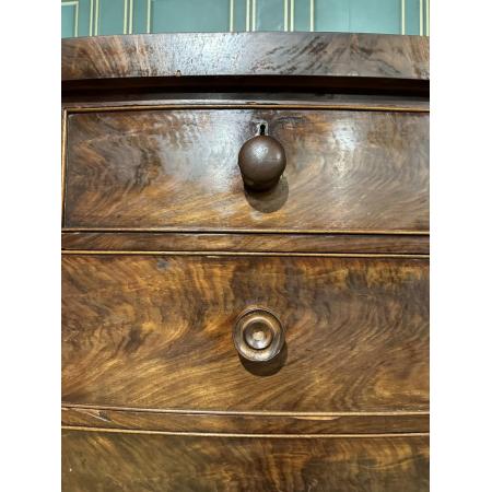 victorian bow front chest of two over three drawers