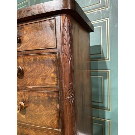 victorian bow front chest of two over three drawers