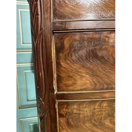 victorian bow front chest of two over three drawers