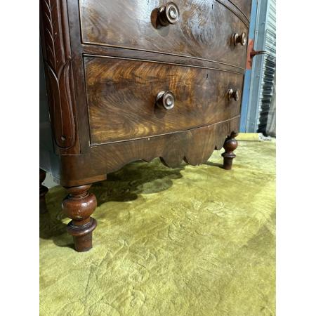victorian bow front chest of two over three drawers