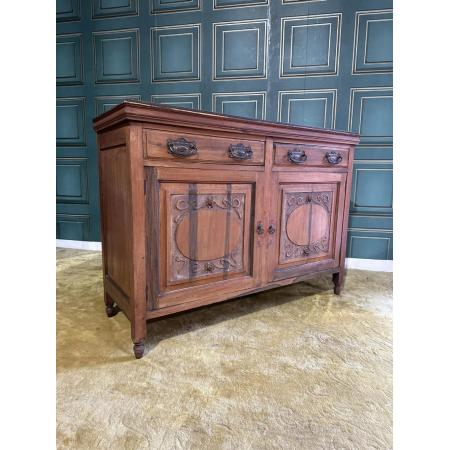 Edwardianisches Eichenholz Sideboard aus Massivholz