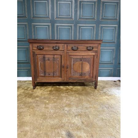 Edwardianisches Eichenholz Sideboard aus Massivholz