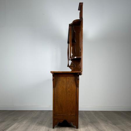 Antikes Sideboard mit Spiegelrückseite , Eichenschrank, Massivholzmöbel, Antiker Spiegelschrank, Englischer Esszimmerschrank