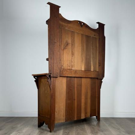 Antikes Sideboard mit Spiegelrückseite , Eichenschrank, Massivholzmöbel, Antiker Spiegelschrank, Englischer Esszimmerschrank