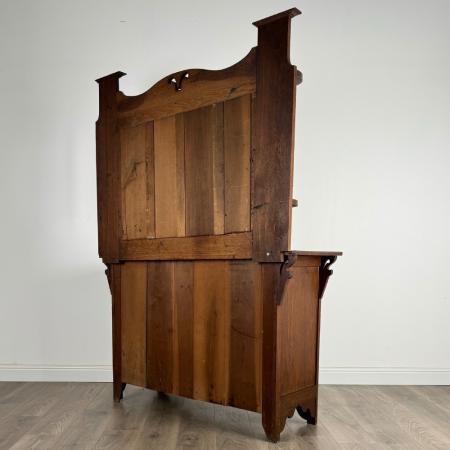 Antikes Sideboard mit Spiegelrückseite , Eichenschrank, Massivholzmöbel, Antiker Spiegelschrank, Englischer Esszimmerschrank
