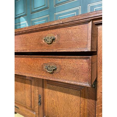 Edwardianisches Sideboard aus Eiche mit Spiegelrückseite