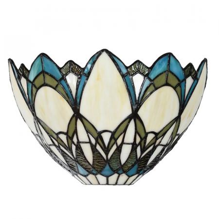 Clayre & Eef Wandleuchte Tiffany 30x15x18 cm Beige Blau Glas Tiffany Lampen