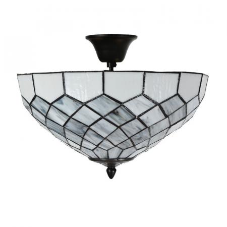 Clayre & Eef Deckenlampe Tiffany Ø 41x24 cm Grau Glas Tiffany Lampen