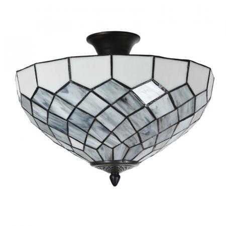 Clayre & Eef Deckenlampe Tiffany Ø 41x24 cm Grau Glas Tiffany Lampen