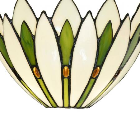 Clayre & Eef Wandleuchte Tiffany 30x15x18 cm Weiß Grün Glas Tiffany Lampen