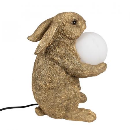 Clayre & Eef Tischlampe Kaninchen 27x19x35 cm Goldfarbig Polyresin