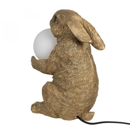 Clayre & Eef Tischlampe Kaninchen 27x19x35 cm Goldfarbig Polyresin
