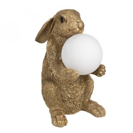 Clayre & Eef Tischlampe Kaninchen 27x19x35 cm Goldfarbig Polyresin